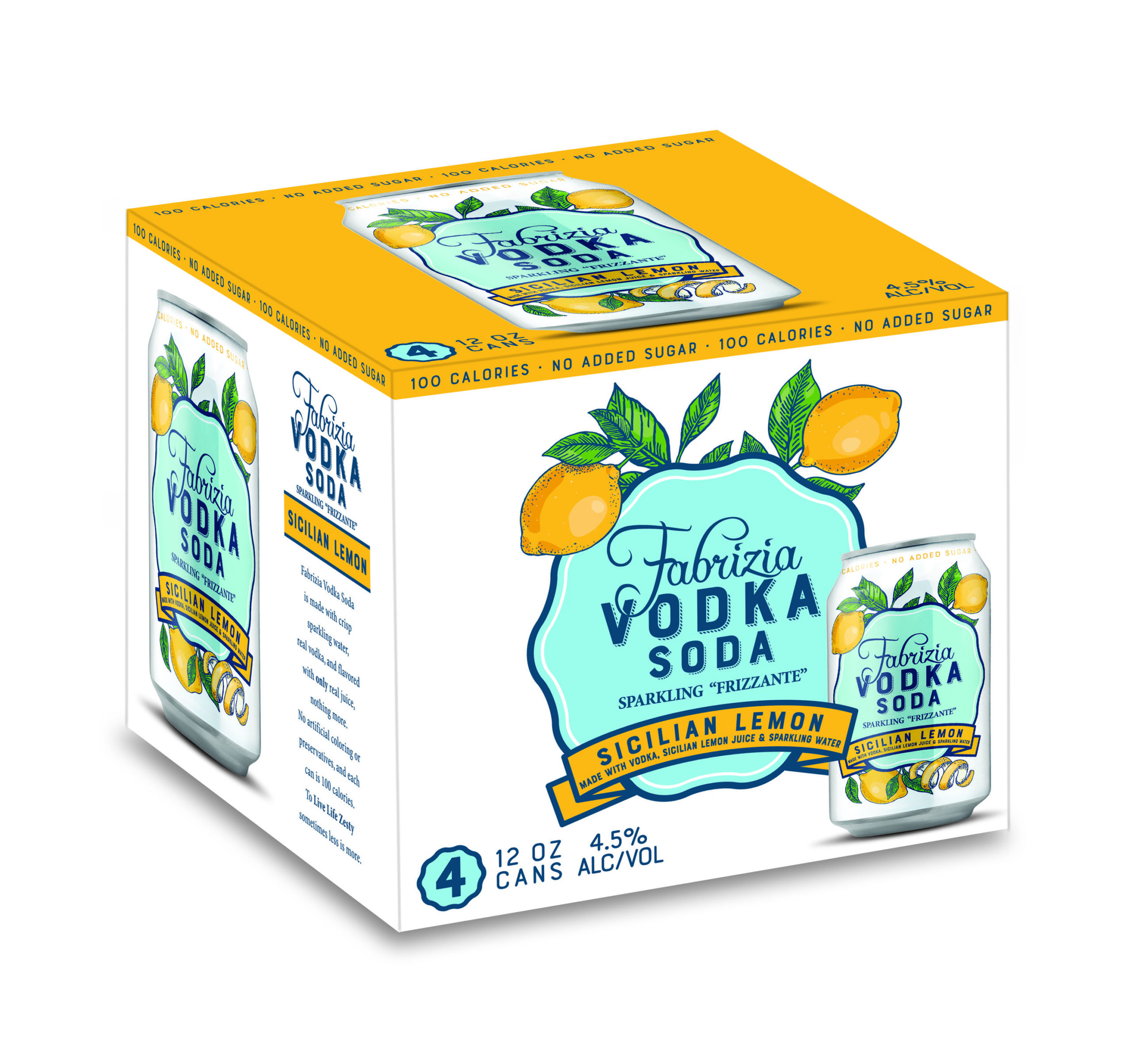 Fabrizia Vodka Soda Sicilian Lemon 4 Pack Cans / 4-355mL - Marketview Liquor